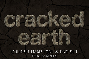 Cracked Earth Color Font and PNGs