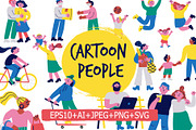 Cartoon people vector bundle, a Person Illustration by Vector_Art (Thumbnail 1 of 15)