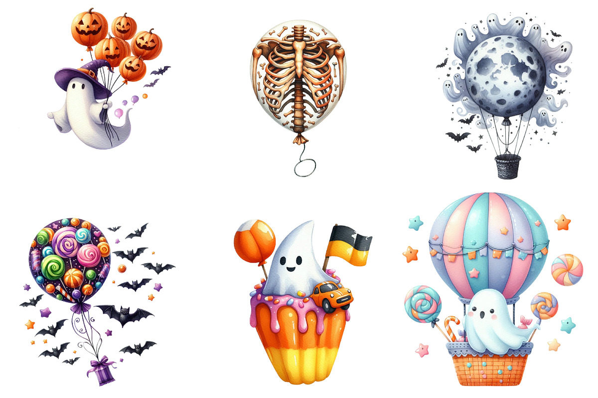 Halloween on Beach Clipart Bundle, an Illustration by DreamArtGraphic (Photo 3 of 5)