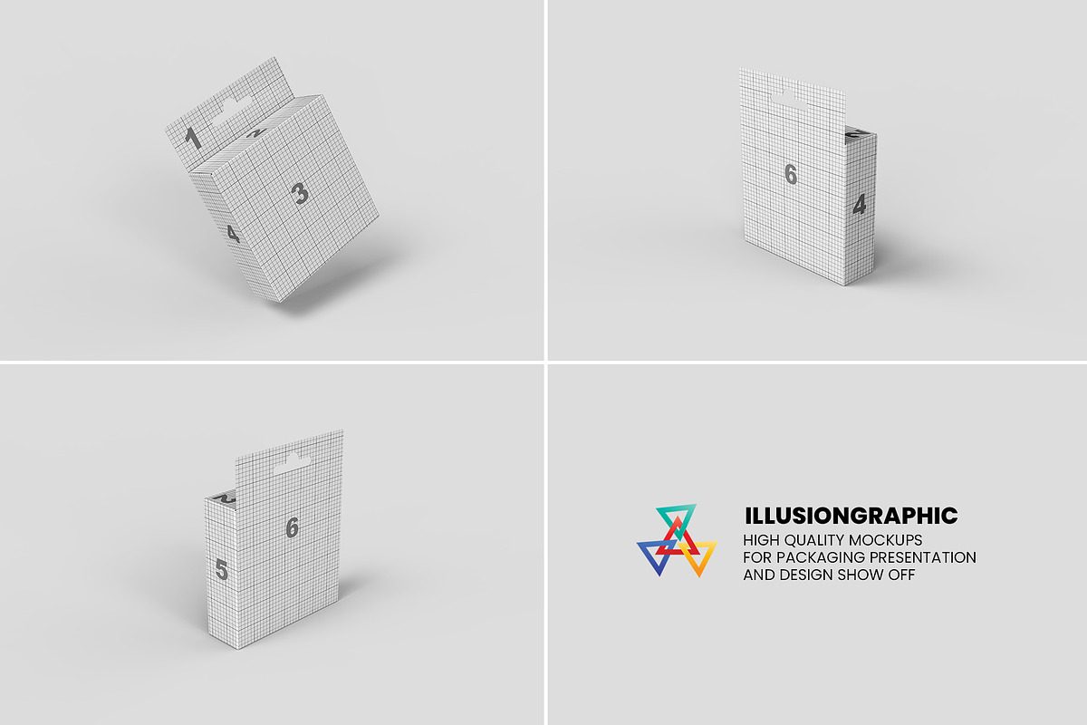 Hanging Box Mockups - 11 views, a Packaging Mockup by Illusiongraphic (Photo 24 of 24)