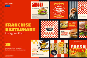 Francise Restaurant Instagram Post, a Social Media Template by Louds Studio