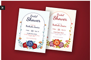 Floral Bridal Shower Invitation, a Card Template by Neermana (Thumbnail 1 of 4)