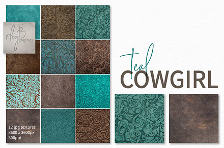 Teal Cowgirl Textures, a Texture Graphic by rileyBgraphics