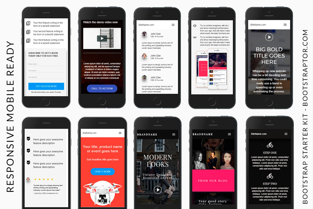 Bootstrap-Starter-KIT-35-templates, a Landing Page Template by Bootstraptor (Photo 9 of 9)