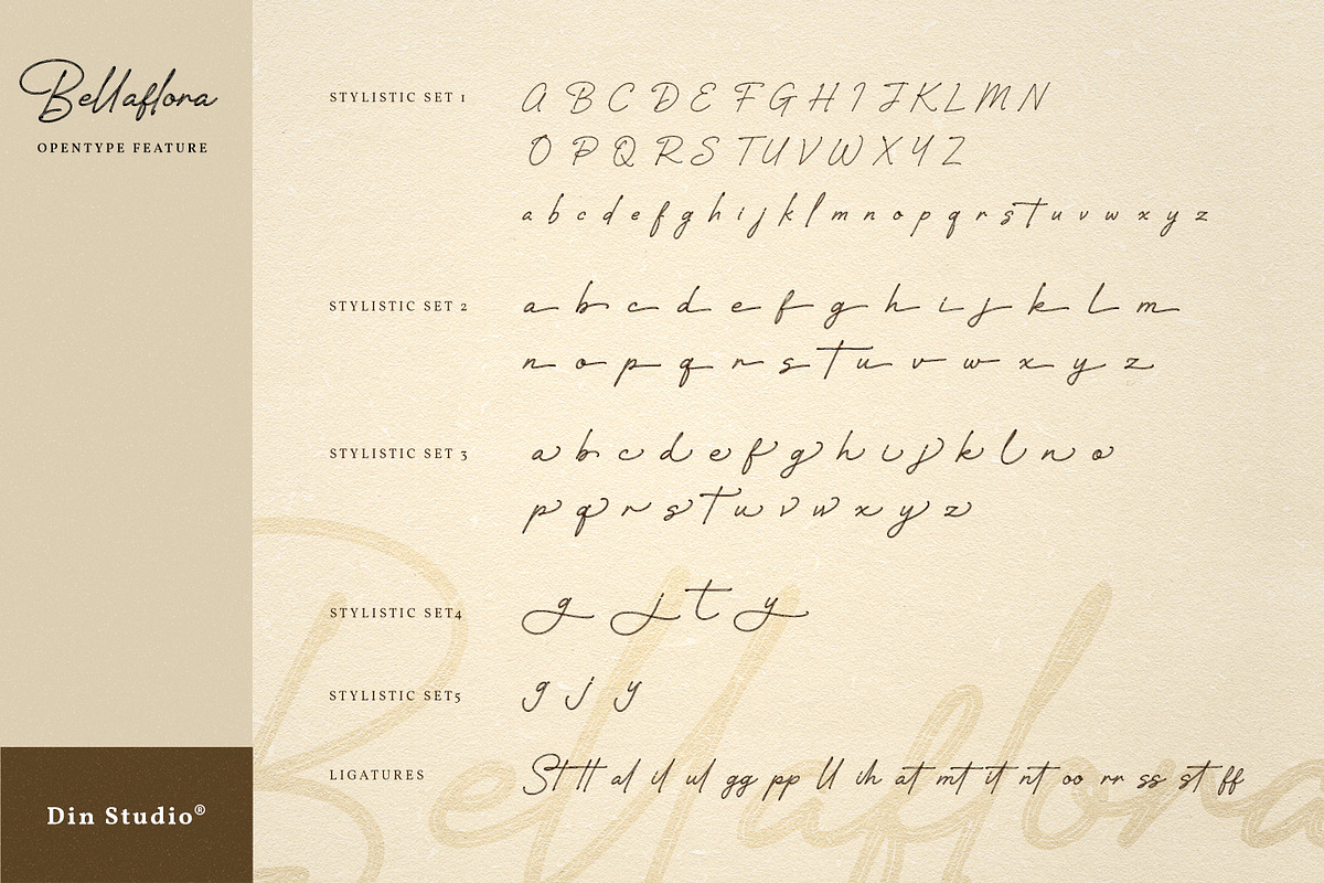 Bellaflora, a Script Font by din-studio.com (Photo 7 of 11)