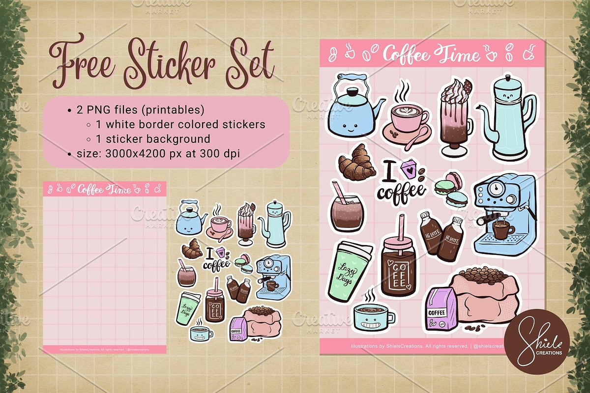 Coffe Time - Lineart Set, a Food Illustration by shielscreations (Photo 4 of 4)