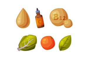 Healthy Lifestyle Objects with Food, a Food Illustration by TopVectors
