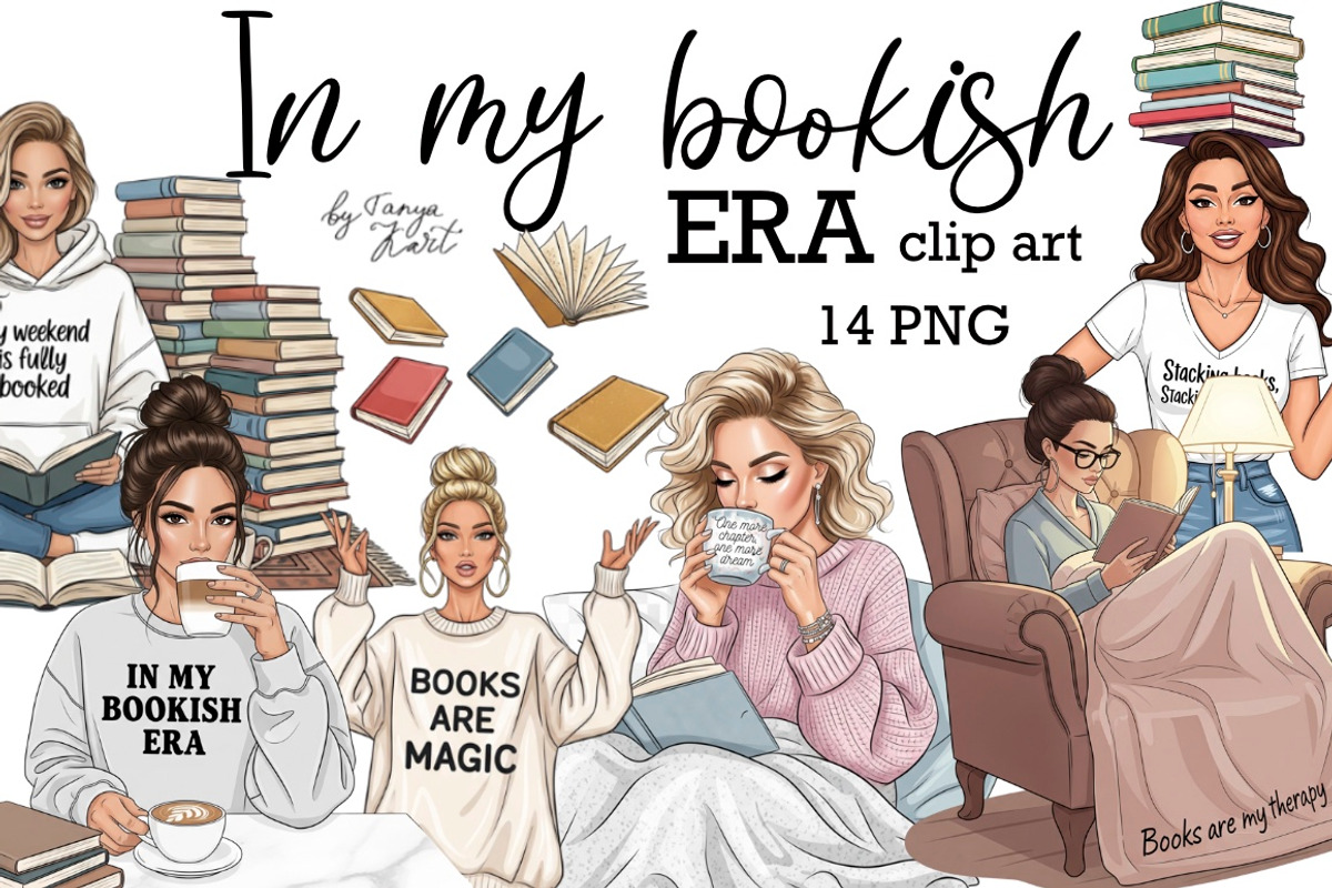 Bookish Era Fashion Illustrations, a Person Illustration by Tanya Kart (Photo 1 of 8)
