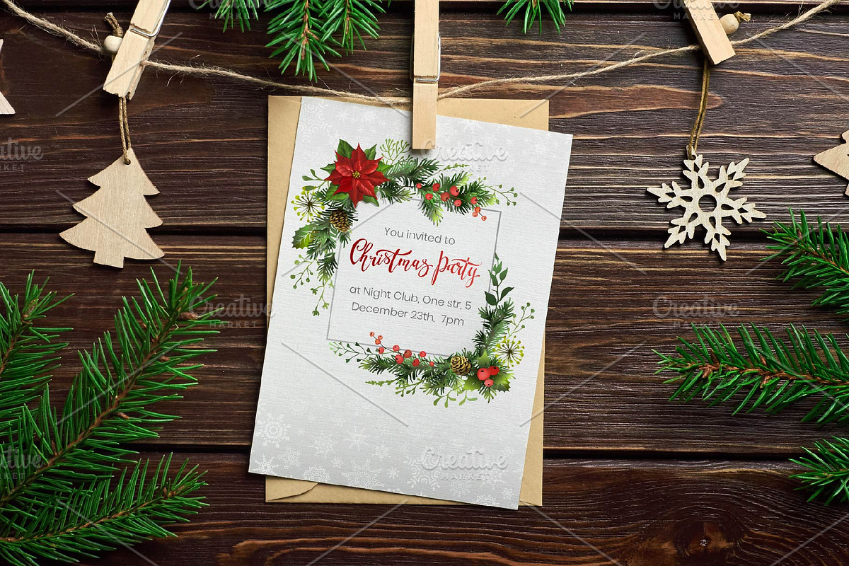 Christmas cards., a Decorative Illustration by VetaDesign (Photo 4 of 4)