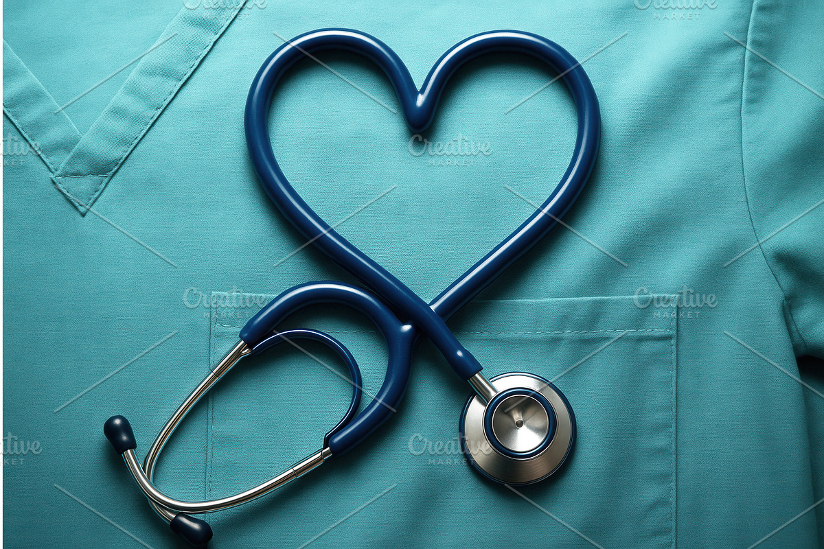 A stethoscope is artistically shaped, an Object Illustration by Sergey Kotenev