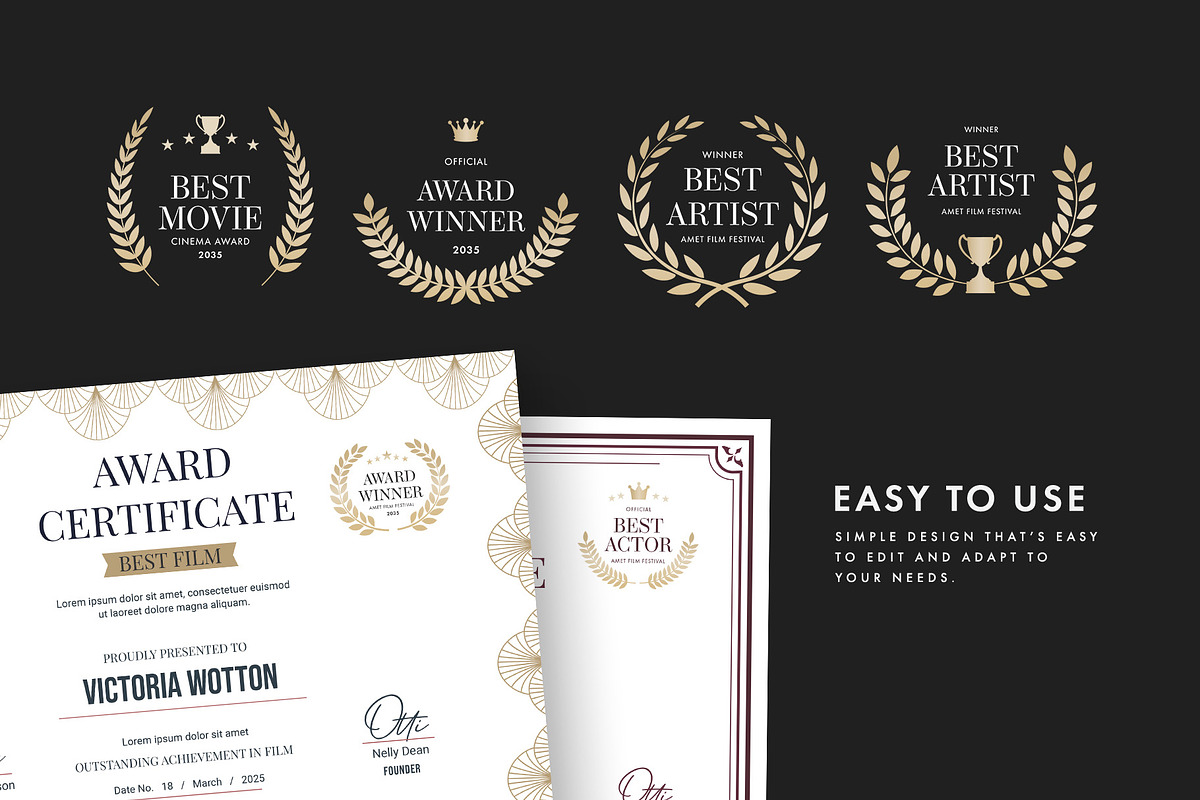 Award Crest & Laurel Wreath Vector, an Object Graphic by DesignerCandies (Photo 4 of 6)