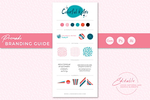 Pre-Made Brand: Colorful Retro, a Branding & Logo Template by Liseno Designs