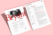Red Resume Template and Cover Letter, a Resume Template by Bryant (Thumbnail 2 of 8)