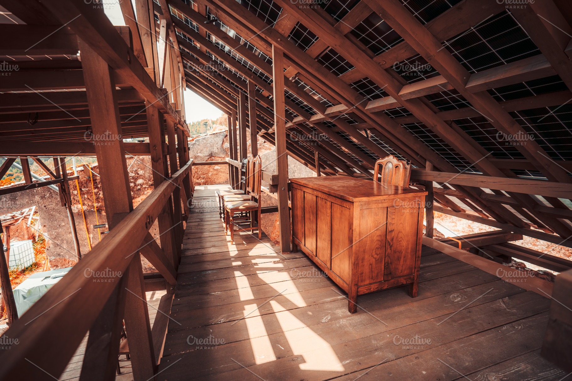 Solar roof attic interior, an Architecture Photo by SkyNext