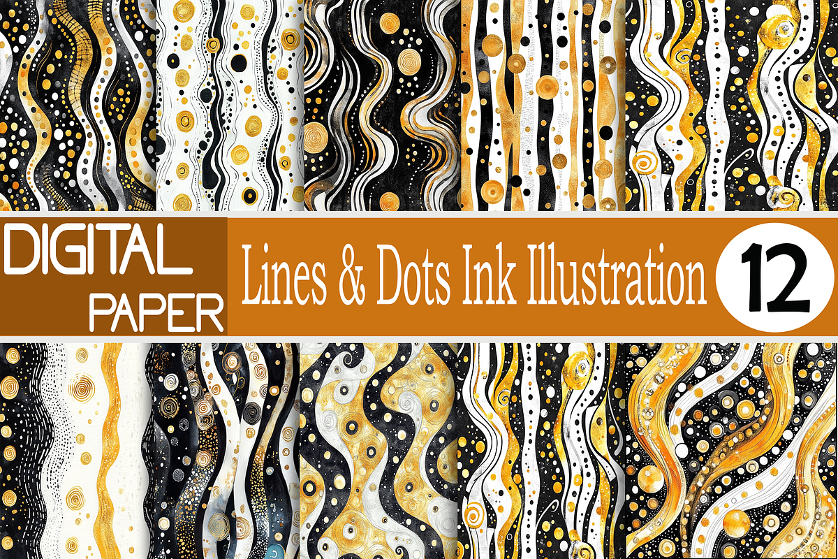 Watercolor Lines & Dots Ink