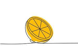 Set Of Lemon One Line Colored