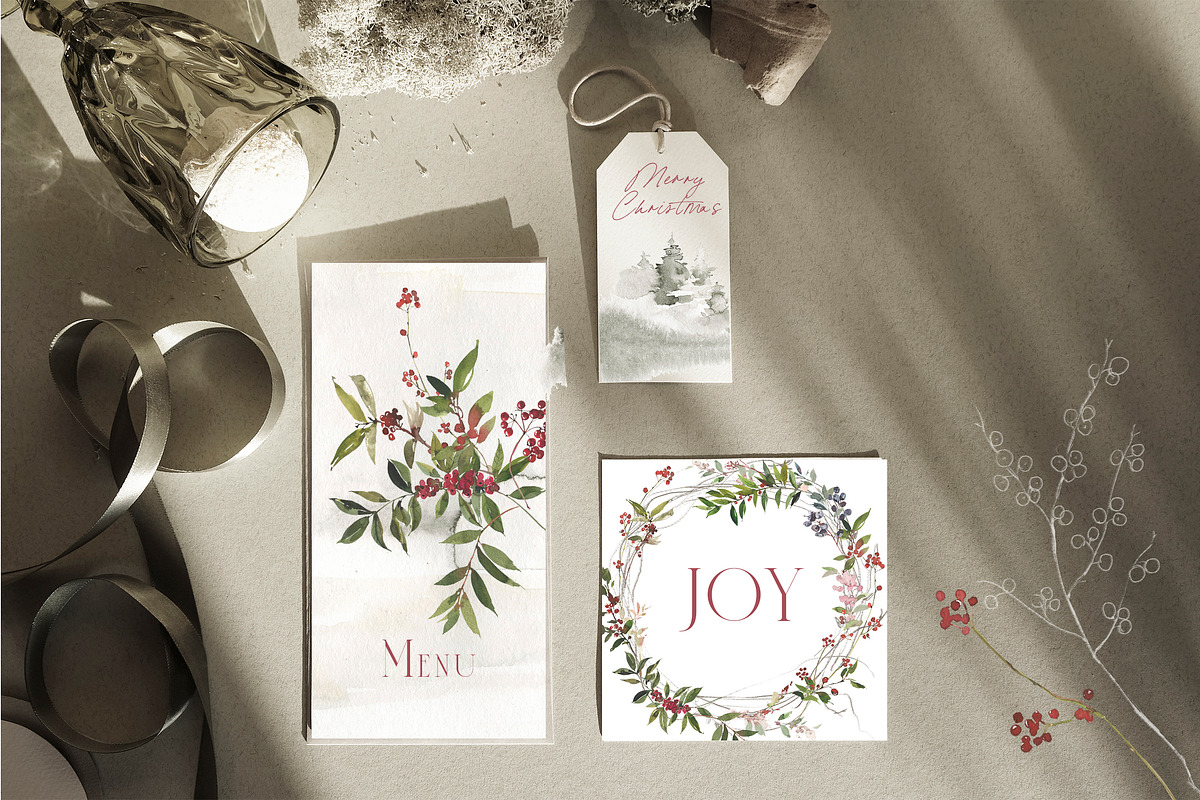 Winter Berries Christmas Watercolour, a Decorative Illustration by whiteheartdesign (Photo 10 of 14)