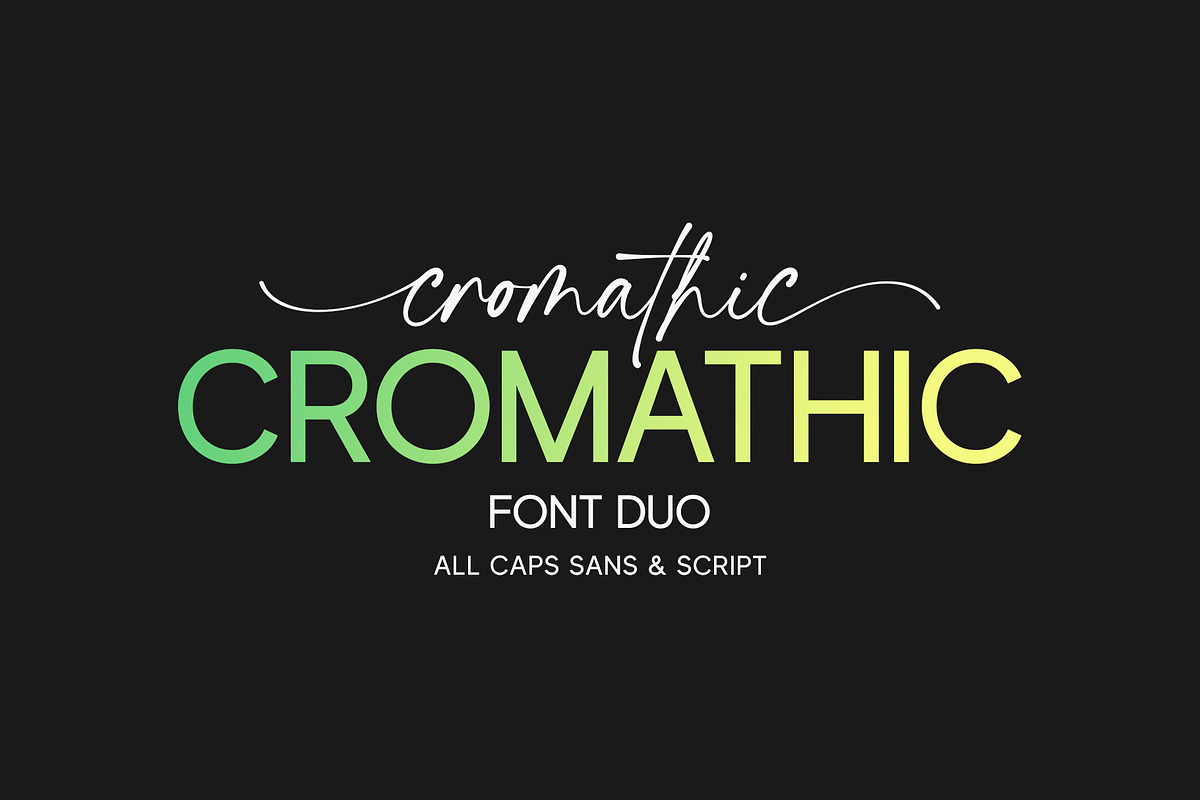 Cromathic | Font Duo, a Script Font by Lemonthe (Photo 1 of 8)