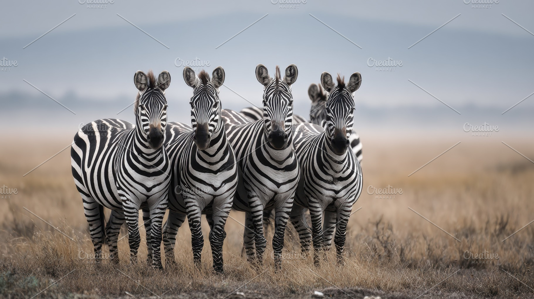 Zebras gathered at the grassland, a Photo by Beautiful things