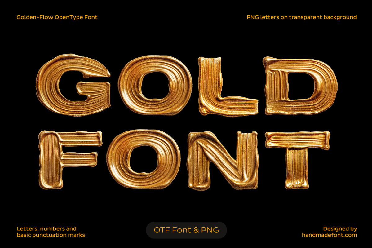 Golden Flow Font, a Handwritten Font by Handmadefont (Photo 1 of 13)