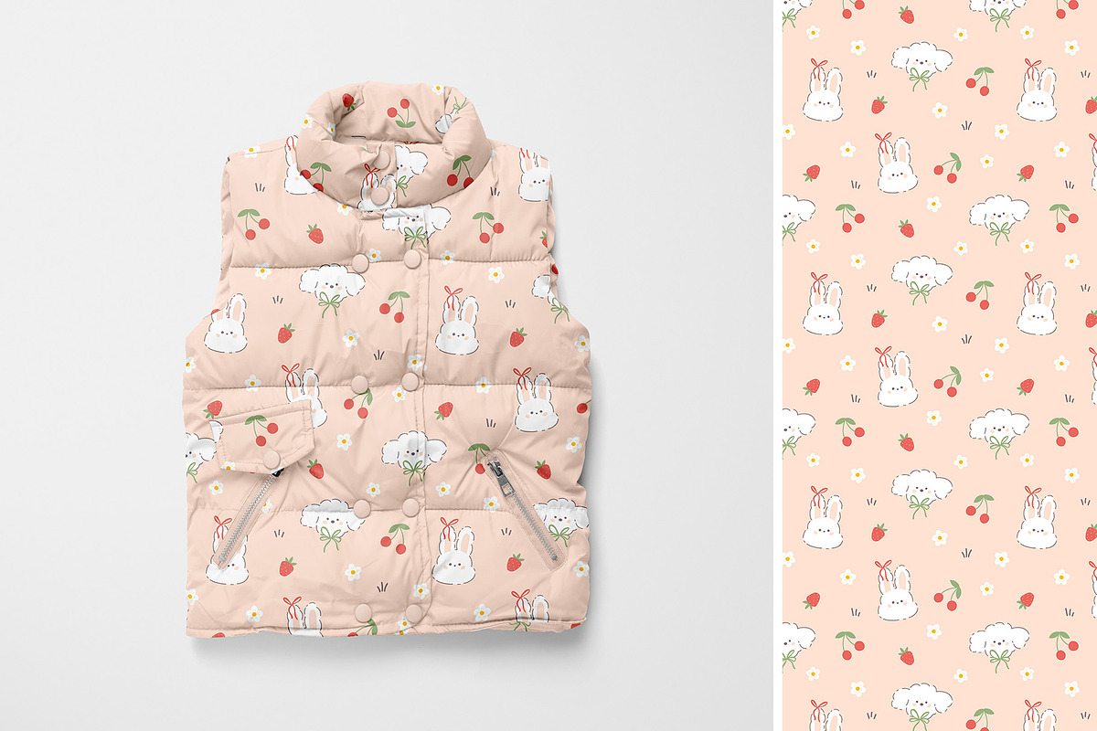 Berry Bunny Puppy Seamless Patterns, a Pattern Graphic by Svitlana Kharchuk (Photo 9 of 11)