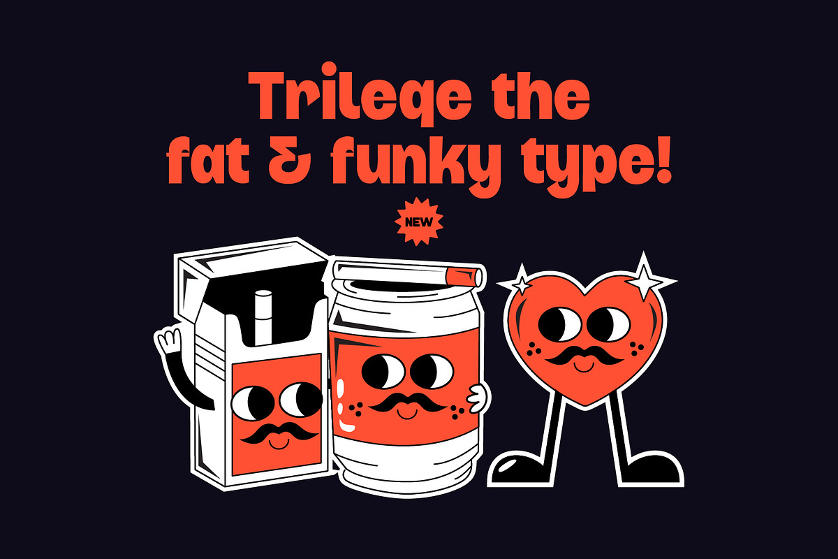 Trileqe - Fat Type, a Sans Serif Font by Kulturë Type (Photo 1 of 8)