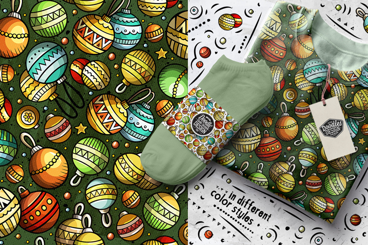 7 New Year Cartoon Seamless Patterns, a Pattern Graphic by BALABOLKA (Photo 7 of 8)