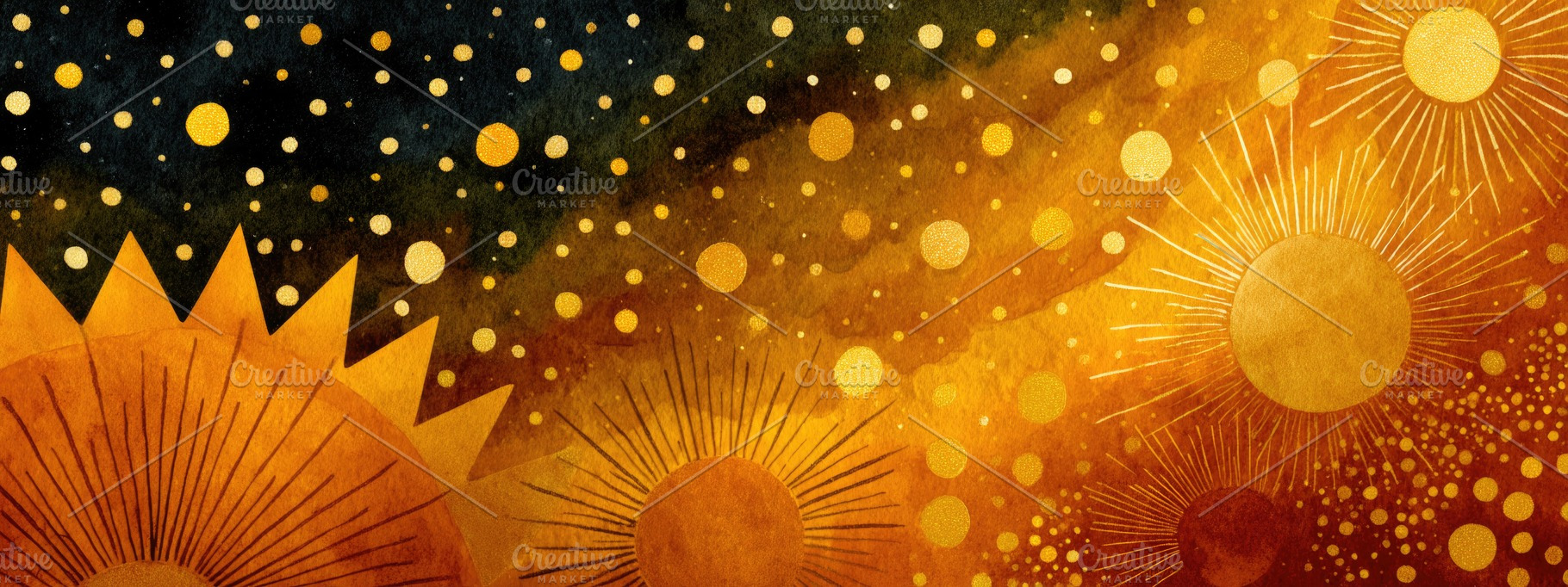 Golden Celestial Sun Background with Dark Cosmic Copy Space, a Nature Photo by José Manuel Gelpi