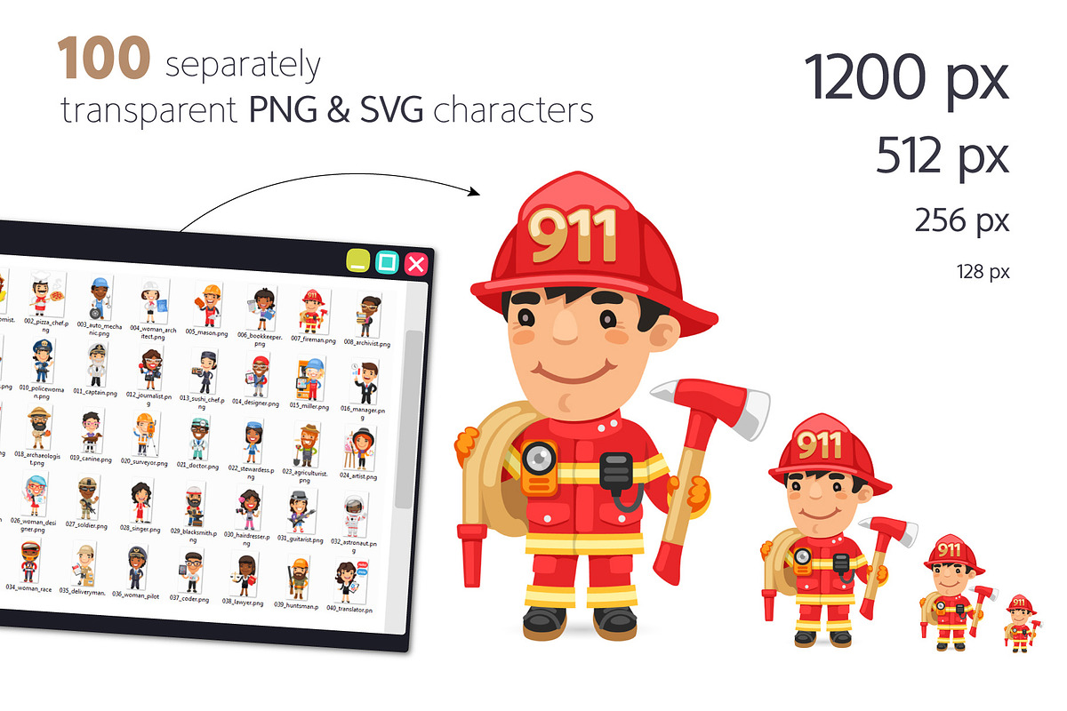 100 Professions Flat Characters, a Person Illustration by Voysla's Shop (Photo 2 of 6)