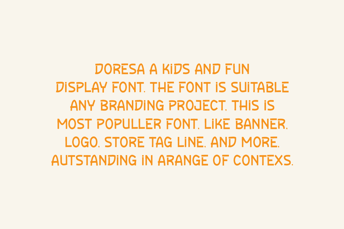 Doresa - Funny Font, a Sans Serif Font by Iqsiart Studio (Photo 4 of 6)