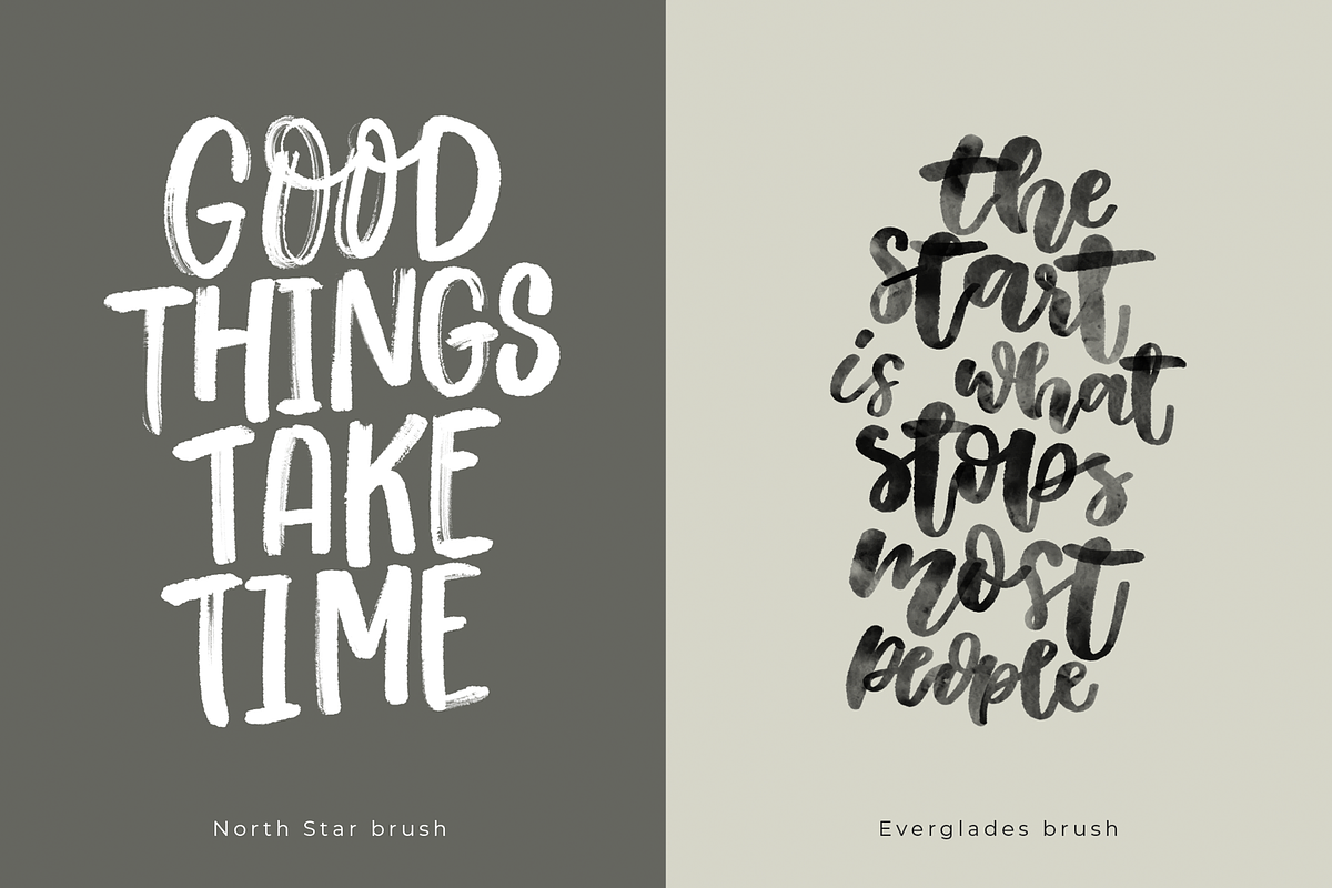 10 Lettering Brushes For Procreate, a Brush Add-On by Katsia Liat (Jazwinska) (Photo 5 of 10)