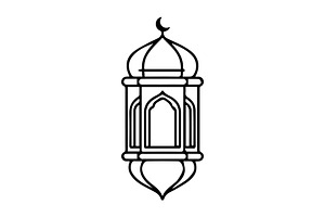 Ramadan lantern hanging Islamic icon, an Outline Icon by Nurlan's shop