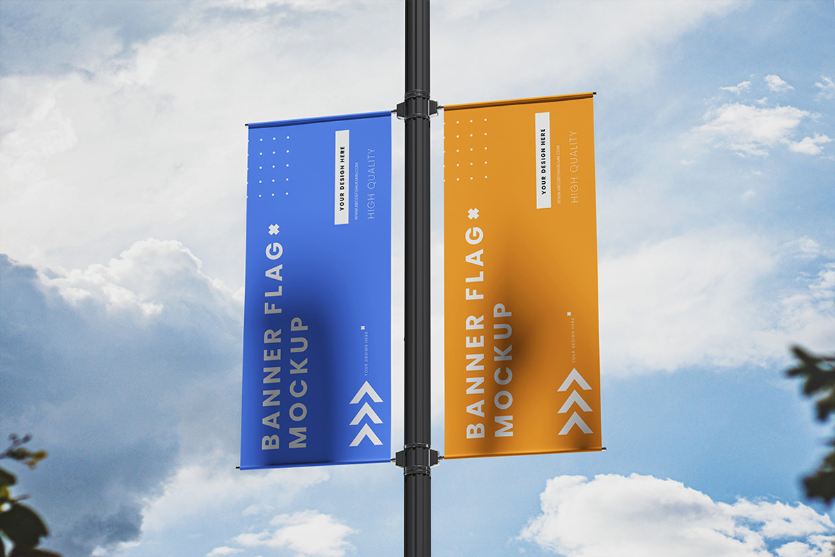Flag Banner Mockup, an Advertising Mockup by SimpangGraphics (Photo 5 of 5)