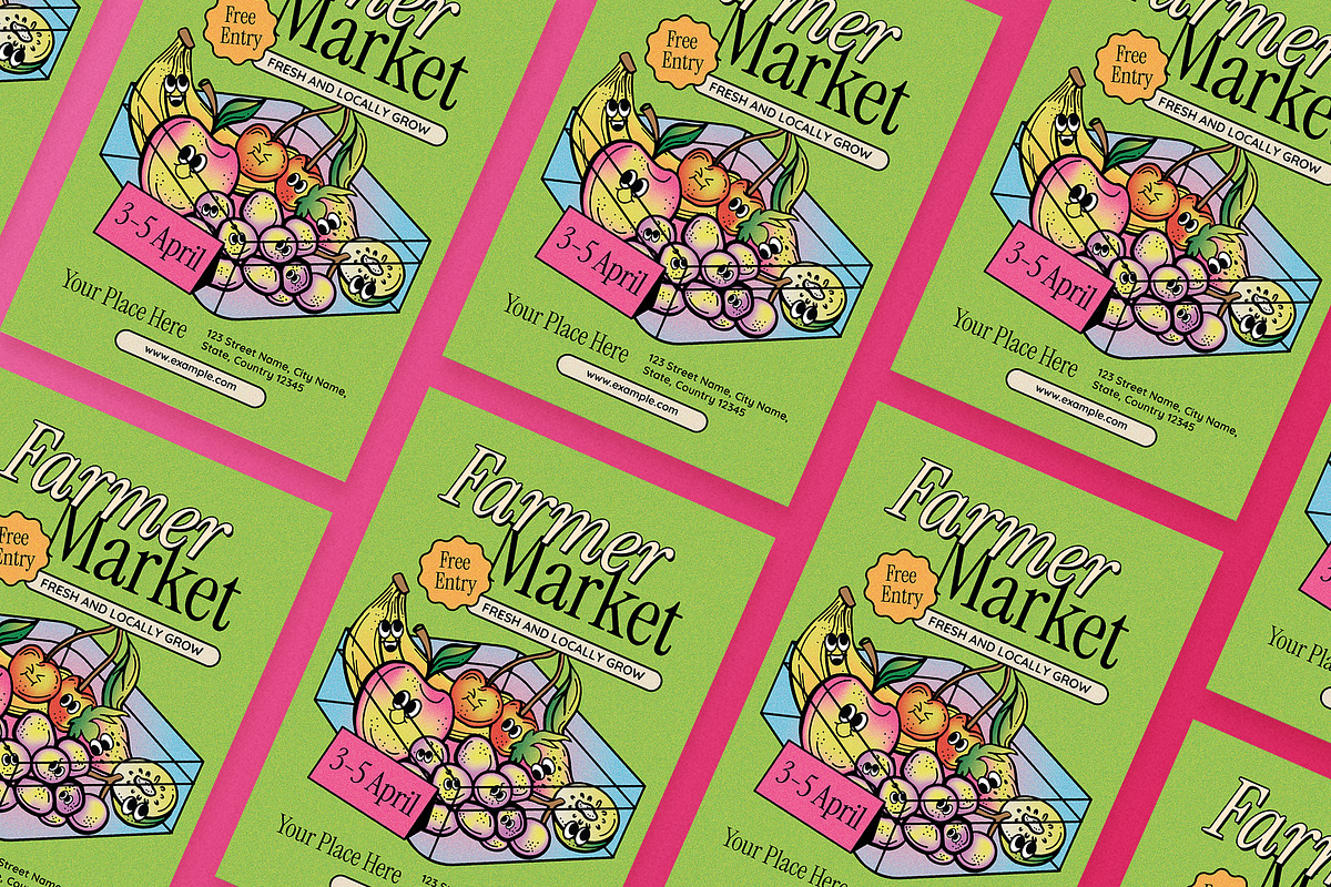 Quirky Farmer Market Flyer, a Flyer Template by Aiyari Graphic (Photo 3 of 3)