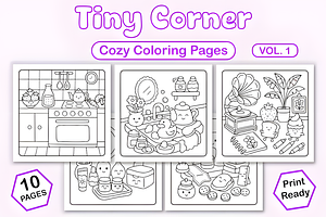 Tiny Corner Cozy Coloring Vol. 1, a Decorative Illustration by Coco Bloom