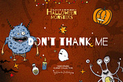 Halloween monsters clipart, a Graphic by ArtSpotVeronika (Thumbnail 10 of 10)