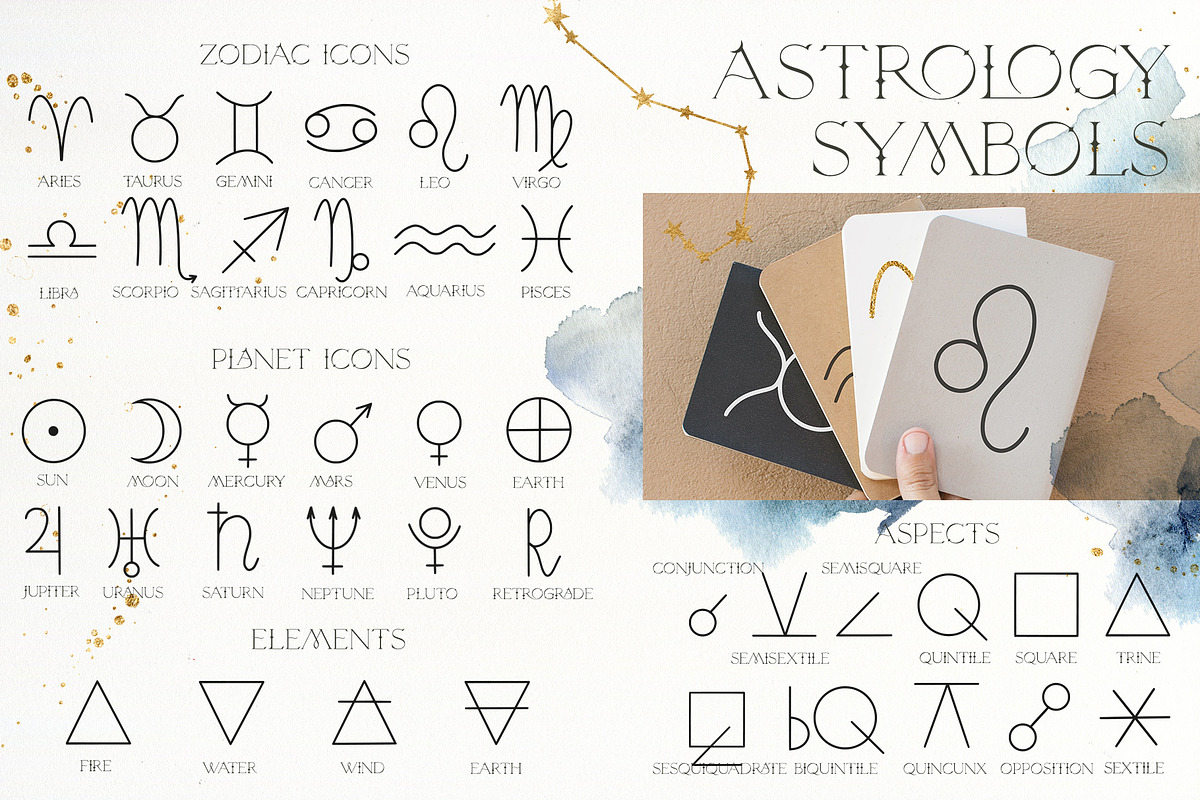 ASTROLOGY watercolor zodiac signs, a Decorative Illustration by Yuliya Derbisheva (Photo 14 of 17)
