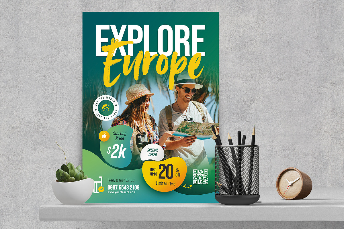 Explore Europe Flyer Template, a Flyer Template by Boostock (Photo 4 of 6)
