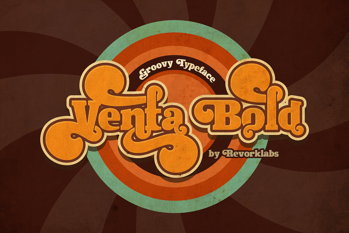 Ventabold - Retro Groovy Font Style