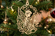 Angel Christmas Ornament SVG Bundle, a Decorative Illustration by svgocean (Thumbnail 4 of 7)