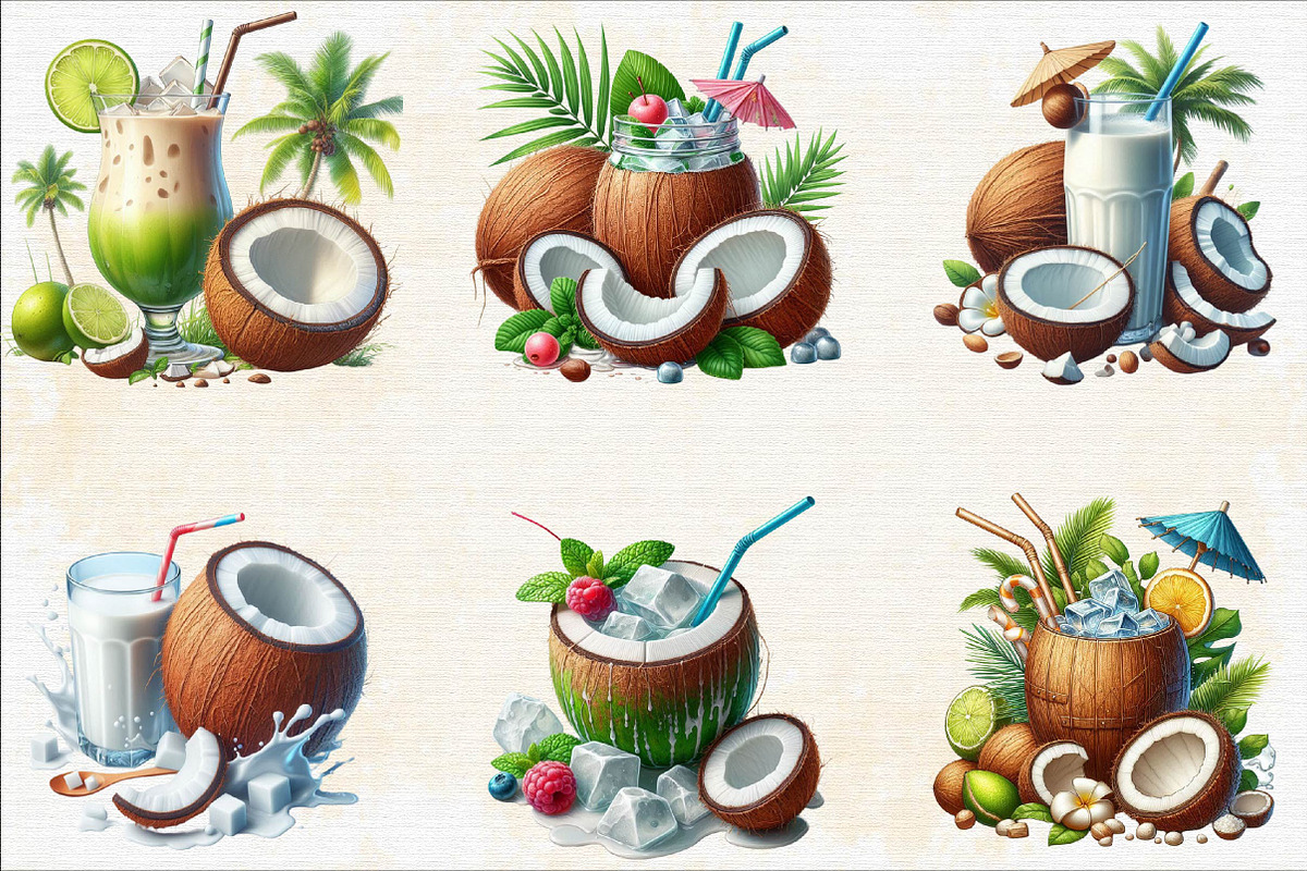 Coconut Drink Sublimation Clipart Bu, an Illustration by SVGArt (Photo 2 of 8)