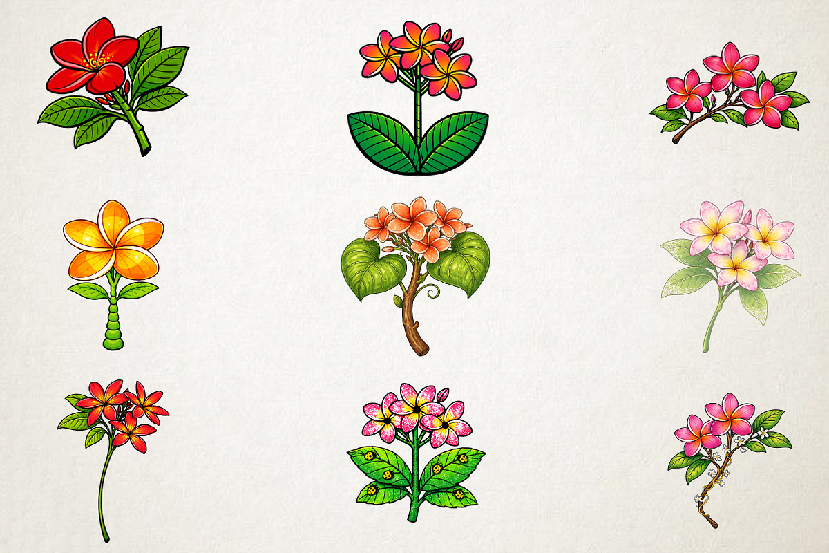 Tropical Plumeria Summer Bundle, an Illustration by RobertsArt (Photo 3 of 5)