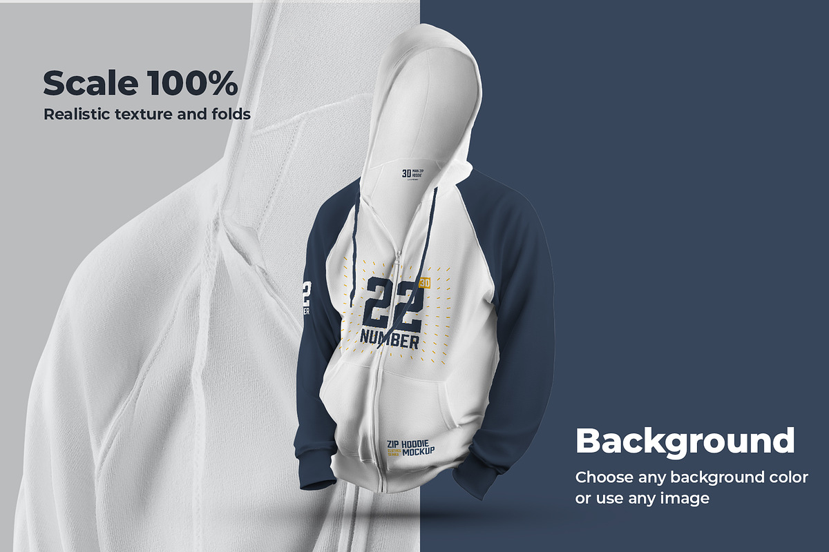 8 3D Zip Hoodie Mockups, a Hoody Mockup by Grow Design Craft Studio (Photo 8 of 8)