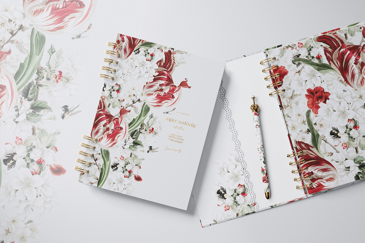 Tulip Flower Blossom Pattern, a Pattern Graphic by paper aesthetic (Photo 8 of 8)