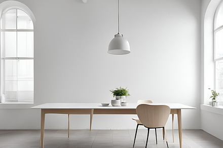Elegant white background with vase, an Architecture Photo by ComfortQ