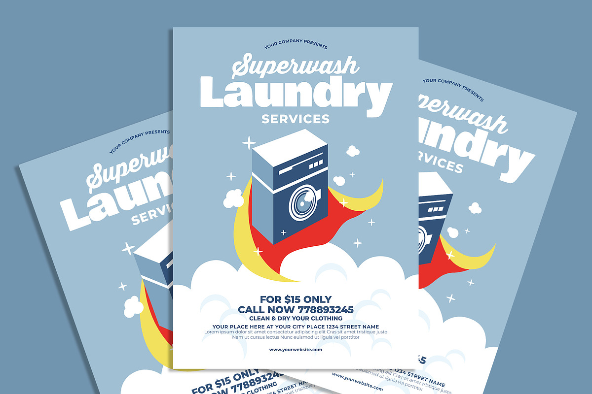 Superwash Laundry Service flyer, a Flyer Template by AdamHasan (Photo 2 of 3)