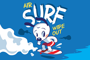 Cute & Funny Vector Surfer Animal