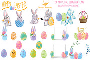 Easter Bunnies illustrations, a Seasonal Illustration by Winged Graphics (Thumbnail 2 of 4)