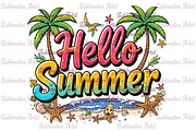 Retro Hello Summer PNG, an Illustration by Sublimation Artist (Thumbnail 1 of 6)