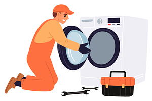 Man in uniform repairing electric, a Person Illustration by Vectorbuum